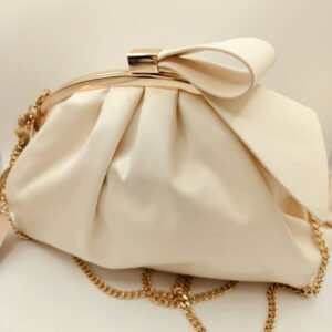 Ivory Bow Chain Clutch Ivory Bow Chain Clutch