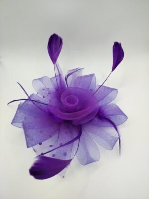 image Elegant Purple Feather Fascinator