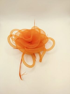 image Simple Orange Feather Fascinator