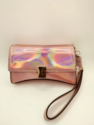 image Pink Holographic Clutch Bag
